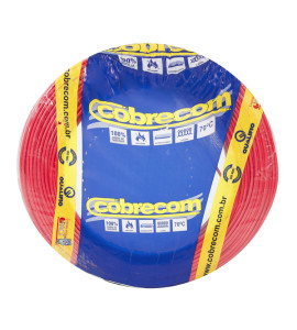 Cabo Flexível Antichamas 750V 6,0mm² Vermelho 100m Cobrecom