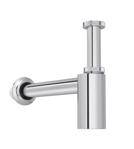 Sifão com Copo para Cozinha Rígido Metal Cromado 1.1/2