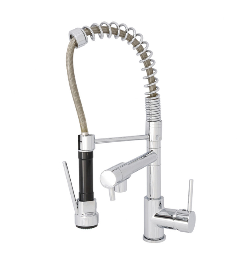 Torneira Monocomando Gourmet de Pia para Cozinha com Bica Média Flexível Cromada Chery Delinia Torneira Monocomando Gourmet de Pia para Cozinha com Bica Média Flexível Cromada Chery Delinia