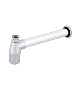 Sifão com Copo para Banheiro Rígido Metal e Plástico Cromado 1