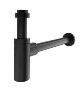 Sifão Para Banheiro Rígido em Aço Inox Preto 7/8