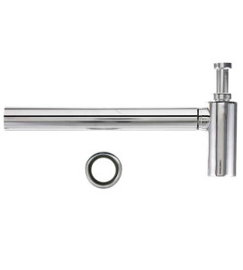 Sifão com Copo para Banheiro Rígido Metal Cromado 1