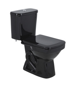 Kit Vaso Sanitário com Caixa acoplada e Assento Preto Duplo Acionamento 3/6L Vertical Lírio Fiori