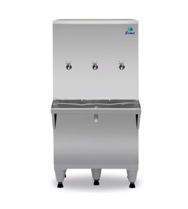 Bebedouro com Coluna Frisbel RA10 Inox com Compressor 3 Torneiras Geladas 220V