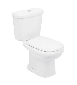 Kit Vaso Sanitário com Caixa Acoplada e Assento Branco Duplo Acionamento 3/6L Saída Vertical Sabatini Icasa