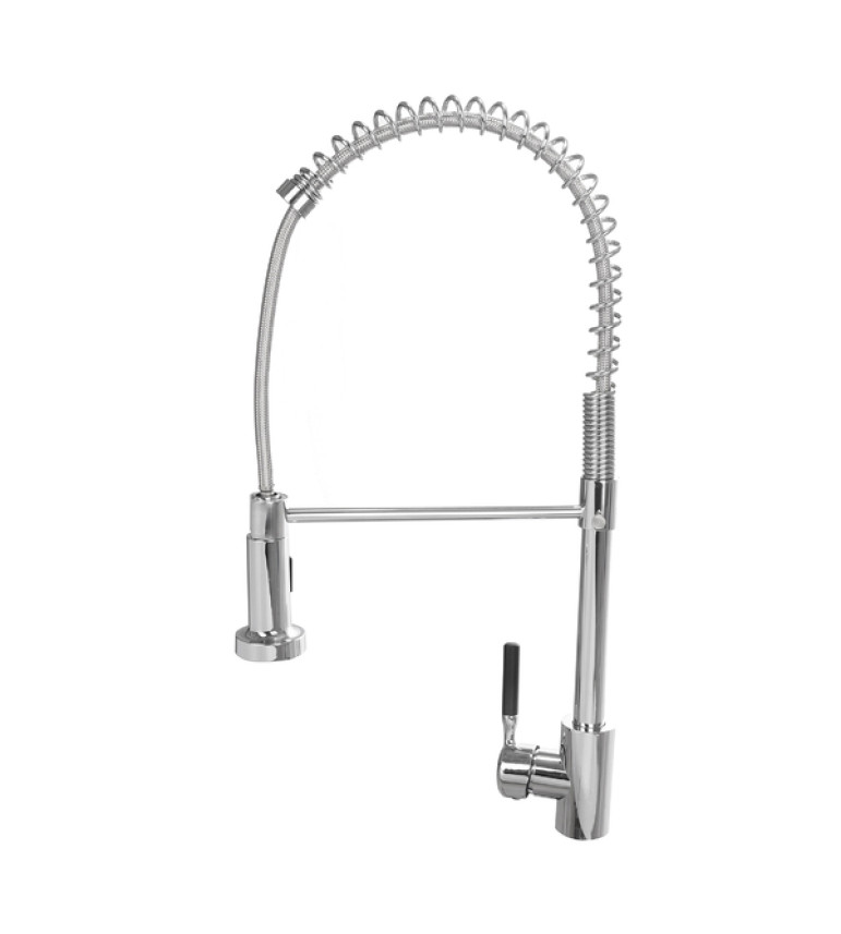 Torneira Monocomando Gourmet de Pia para Cozinha com Bica Alta Flexível Cromada Maia Luvia