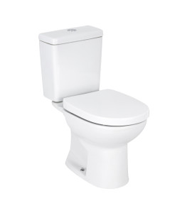 Kit Vaso Sanitário com Caixa Acoplada e Assento Branco Duplo Acionamento 3/6L Saída Vertical Round Roca