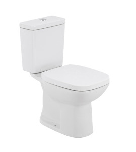 Kit Vaso Sanitário com Caixa Acoplada e Assento Branco Duplo Acionamento 3/6L Saída Vertical Square Roca