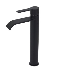 Torneira Monocomando de Pia para Banheiro com Bica Alta Preta Fosca Hao Sensea