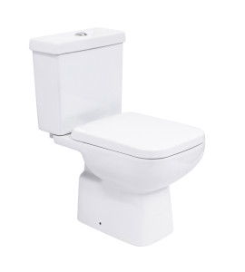 Kit Vaso Sanitário com Caixa Acoplada e Assento Branco Duplo Acionamento 3/6L Vertical Lyon Plus Sensea