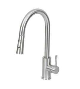 Torneira Monocomando Gourmet de Pia para Cozinha com Bica Alta Extensível Inox Escovado Steel Stoc